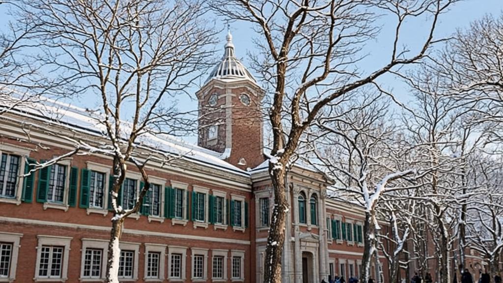 the main building of Harbin Institute of Technology in ice sculpture