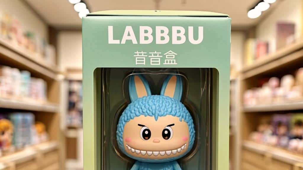 Labbu blind box toy featuring a bunny-eared character with a cheerful expression.