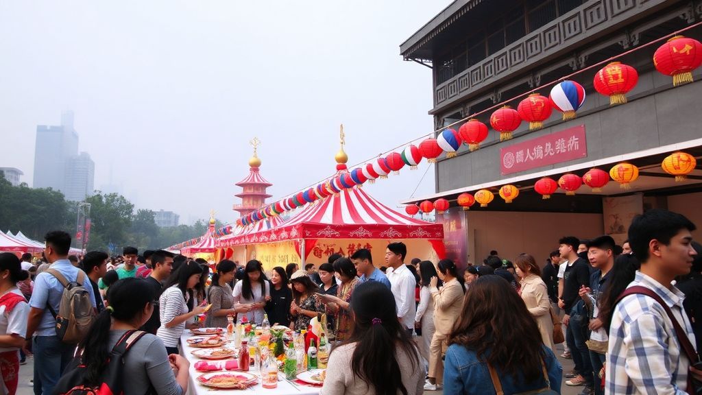 International students from multiple countries celebrating at Shanghai University of Finance and Economics annual cultural festival