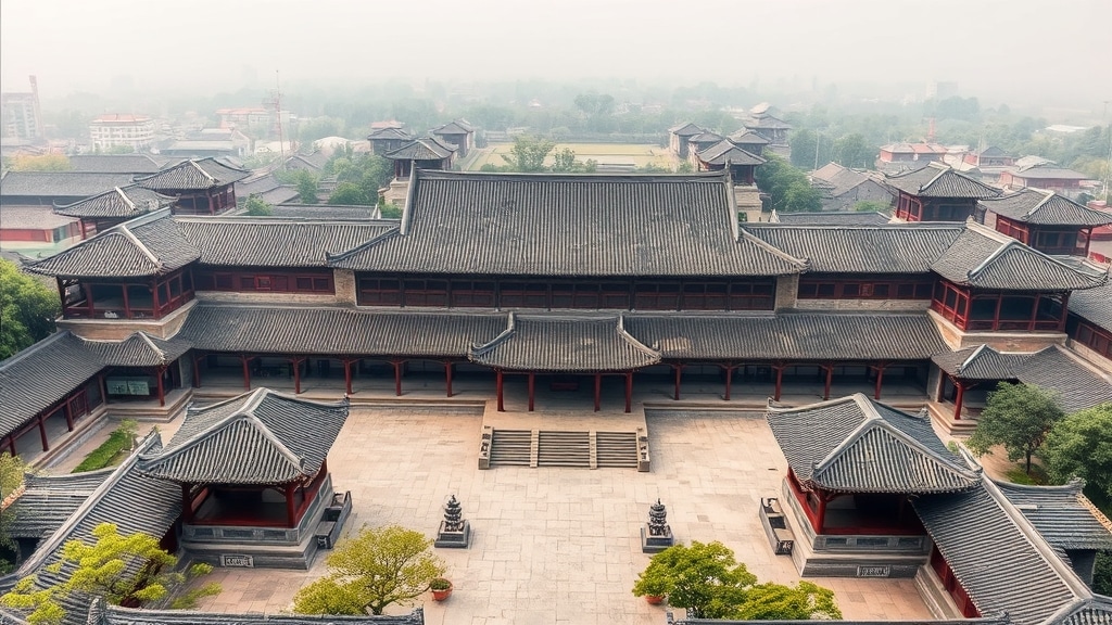 Qiaojia Grand Courtyard Cultural Park aerial view of historic Shanxi merchant compound